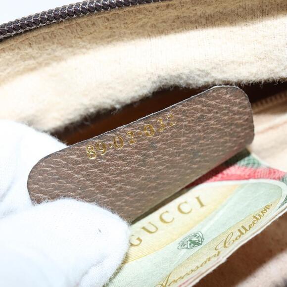 GUCCI GG Supreme Web Sherry Line Bag PVC Beige Gold 89 02 032 Auth 150998 - Picture 12 of 16